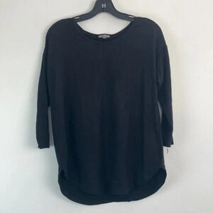 Wonderly Studio Top Womens Small Black Baby Terry Oversized Cozy Minimalist Knit